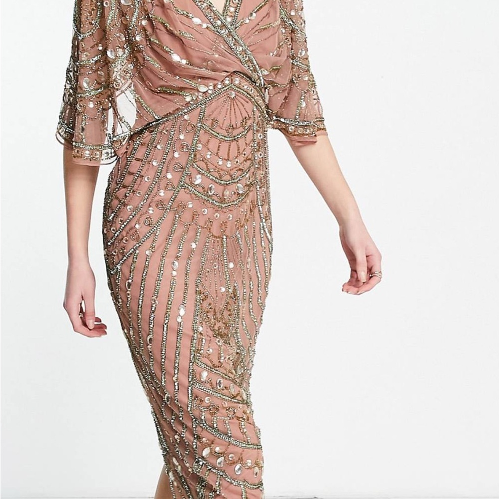 ASOS Design Kimono Embellished Evening Dress